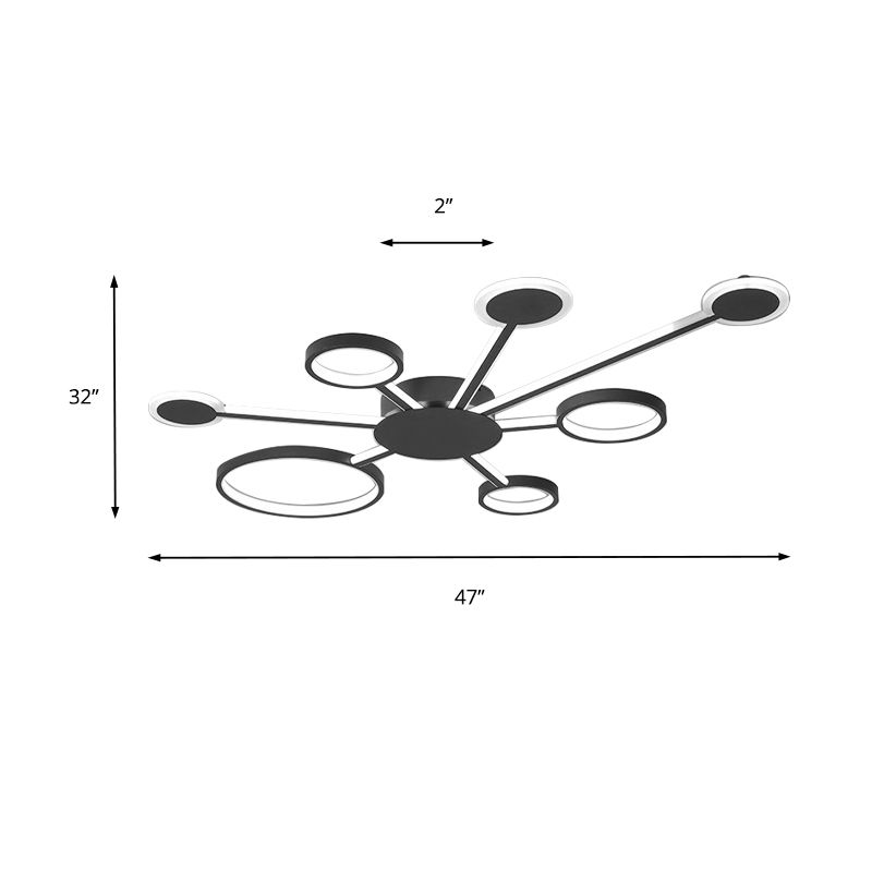 Acrílico Sputnik montaje empotrado modernista 4/5/6 luces café LED montaje empotrado lámpara en luz blanca/cálida