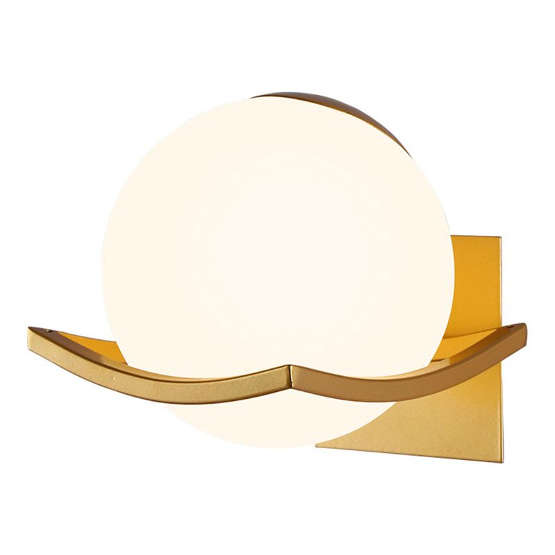 1 Lichtmilch weiße Glaskugel Wandlampe Nordischer Stil Einfachheit Nacht Beleuchtung für Schlafzimmer