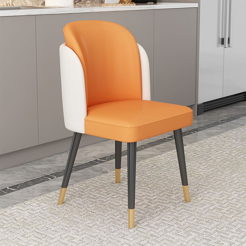 Glam Kitchen Side Chair Gold Legs Dining Armless Parsons Chair