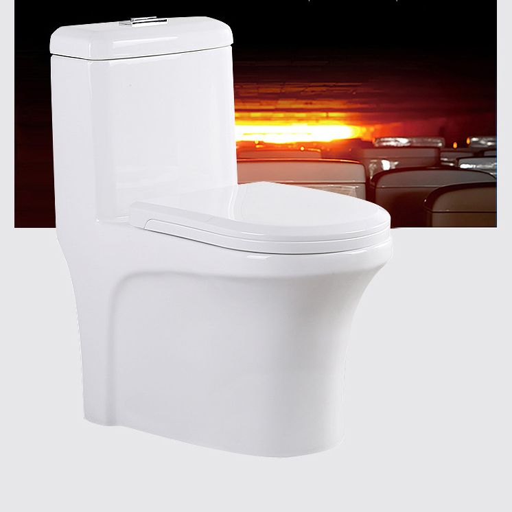 Modern Elongated Toilet Bowl White Flush Toilet with Seat for Bathroom