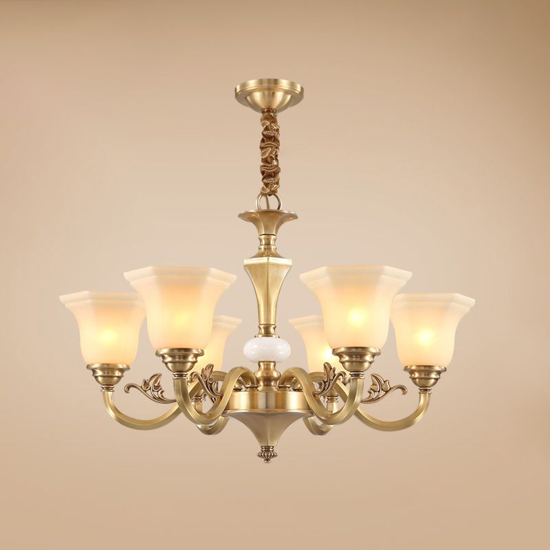 Modern Style Metal Hanging Pendant Light Glass Geometric Chandelier for Living Room