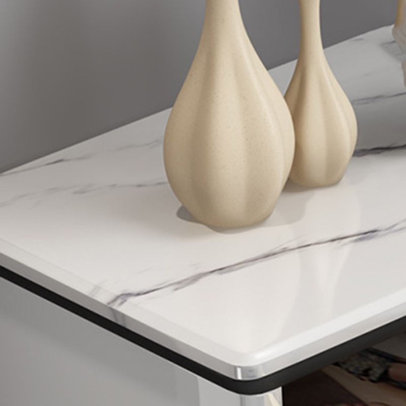 Glam Stone Storage Chest Bedroom White 16" Wide Chest with Drawers