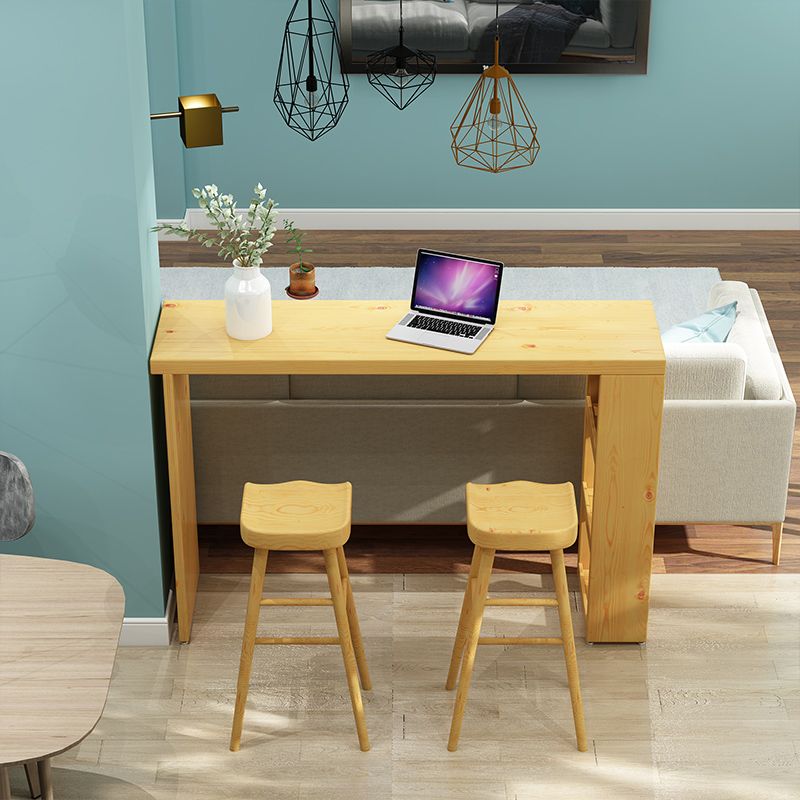 1/2/3 Pieces Solid Wood Bar Table and Stools Contemporary Bar Pub Table Set