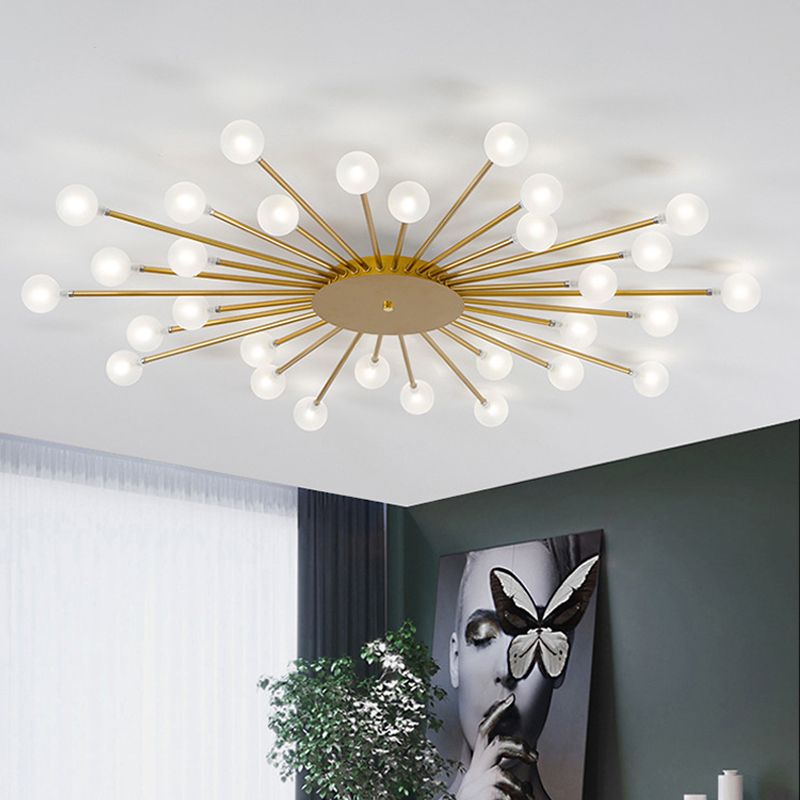 Radial Bedroom Flush Mount Fixture Metal LED Minimalistic Close to Ceiling Light