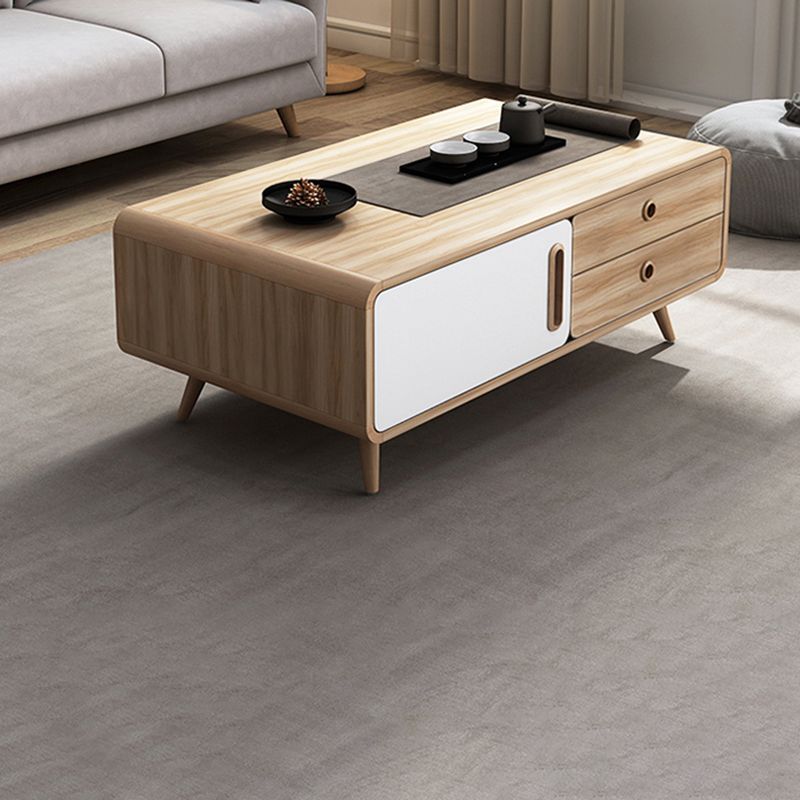 Natural 1 Single Coffee Table Modern 1 - Door Cocktail Table with Storage