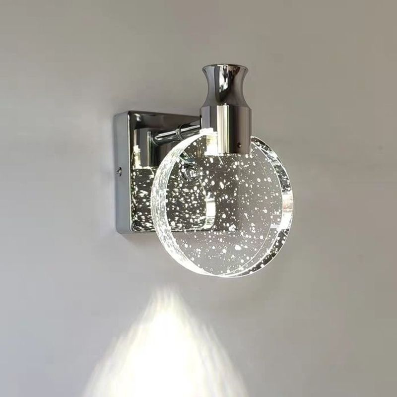 Light Luxury Crystal Wall Light Modern Simple Circle Led Wall Lamp for Living Room