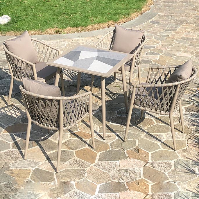Modern 1/5/7 Pieces Dining Table Set Stone Dining Table Set for Outdoor