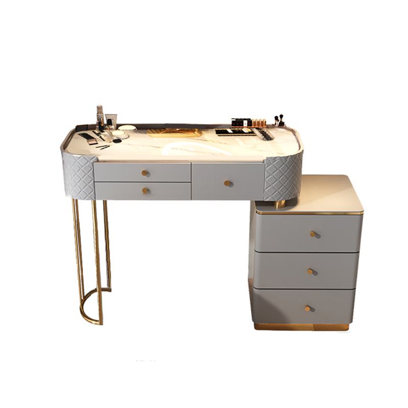 Glam Glass Makeup Vanity Desk Bedroom Vanity Dressing Table with Drawer