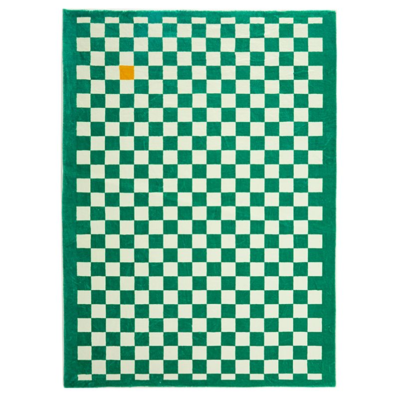 Multicolor Simplicity Area Rug Polyester Gingham Print Rug Non-Slip Backing Indoor Rug for Bedroom