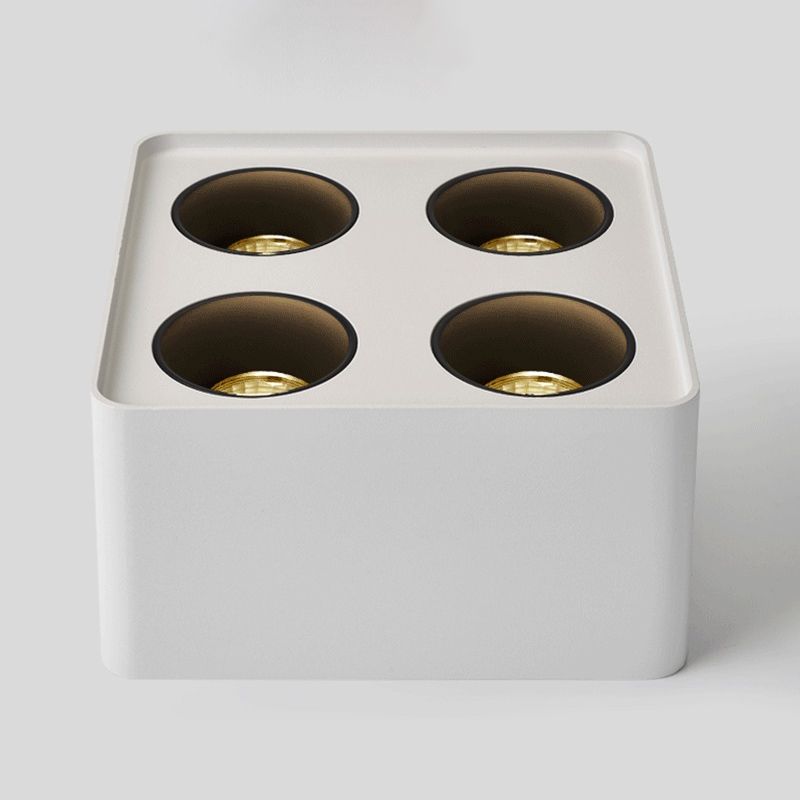 Plafonnier LED de forme carrée, Style Simple et moderne en aluminium, 4 lumières encastrées pour chambre à coucher