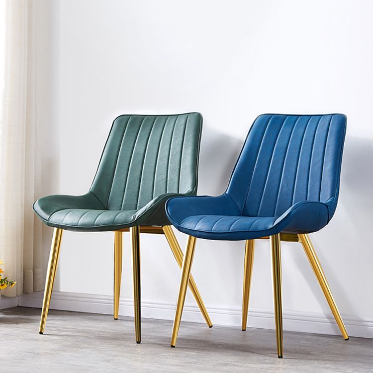 Sedia da pranzo in stile glam sedia wingback parsons sedia con 4 gambe in metallo per uso domestico