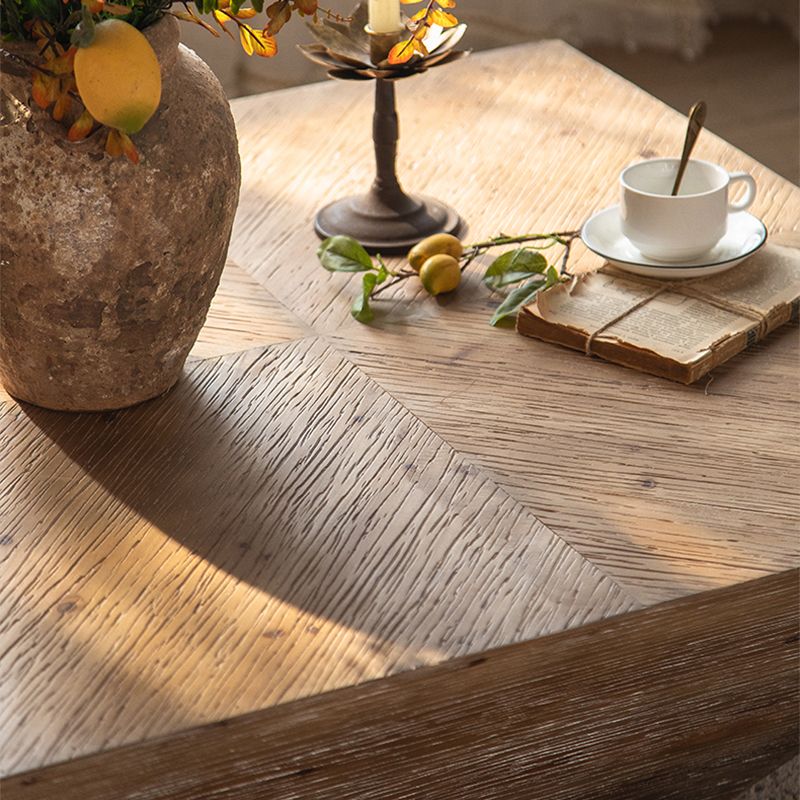 Rustic Corner Table Solid Wood Brown Accent Side Table for Living Room