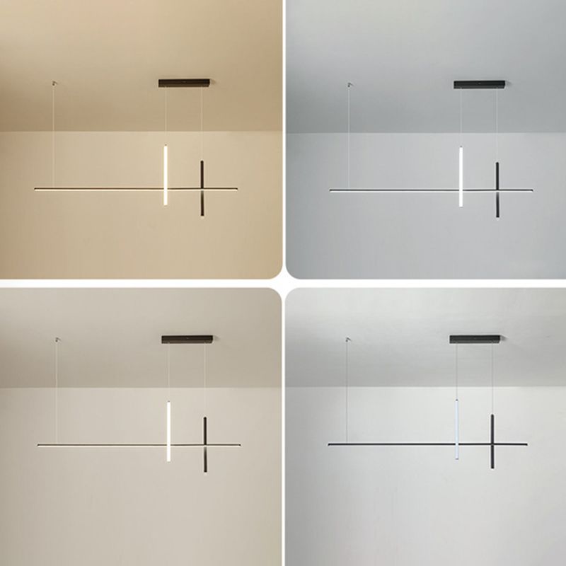 Minimalist Acrylic Hanging Lamp, Luxury Linear Shade Hanging Light for Indoor