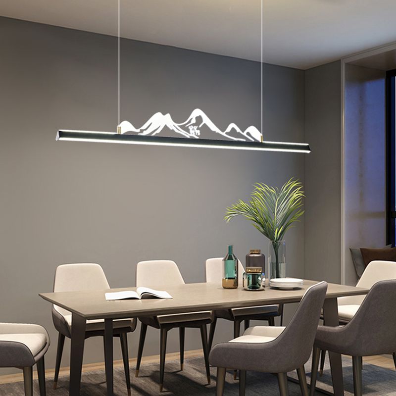 Modern Dining Chandelier Light Modern Rectangle Pendant Lamp Fixture for Dining Room