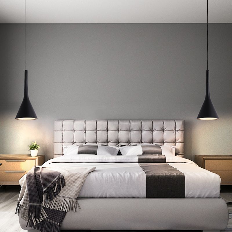 Cone Shape Glass Hanging Light Modern Style 1 Light Hanging Light Fixture