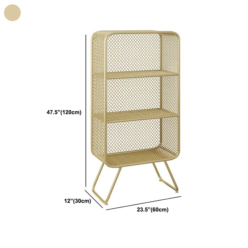 Light Luxury Metal Bookcase Shelf Closed Back Bookcase for Study Room