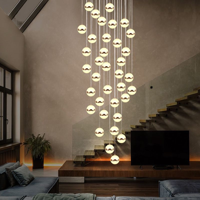 Acrylgold -LED -Anhänger Licht im modernen Stil Aluminium Globe Hanging Lampe für Innenräume