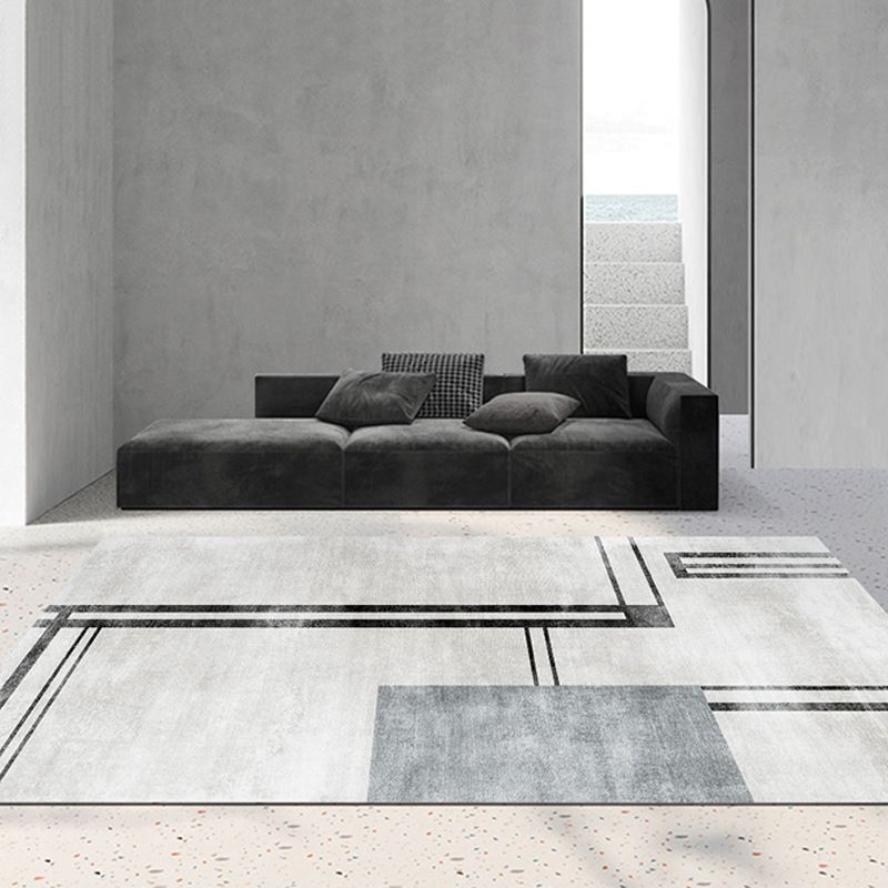 Green Casual Rug Polyester Irregular Color Block Rug Washable Rug for Living Room