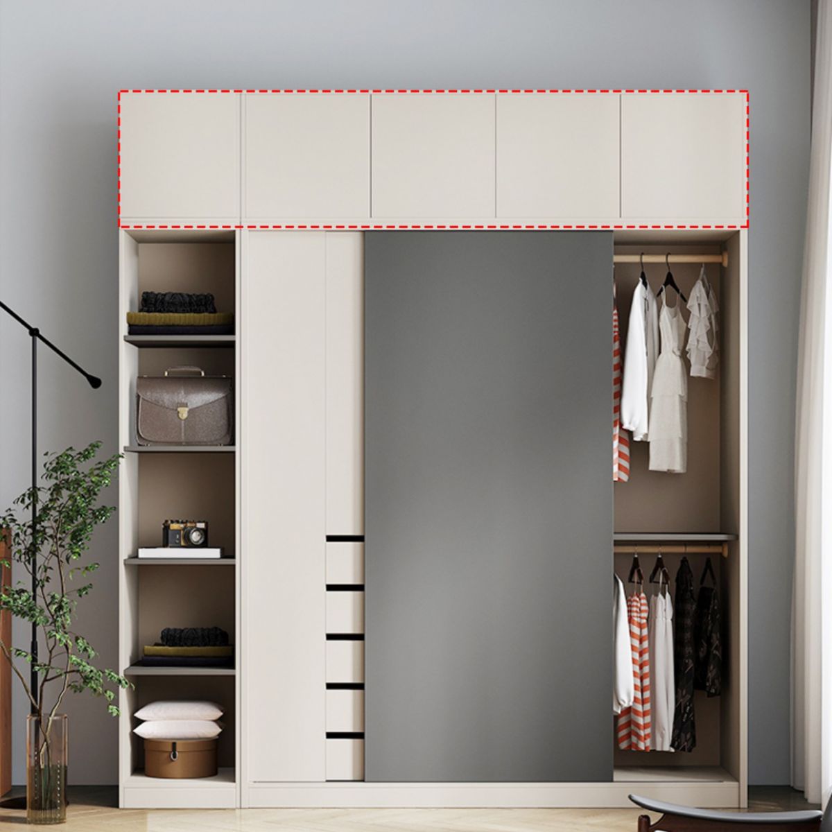 Manufactured Wood Modern Cabinet for Bedroom Sliding Door Storage Cabinet