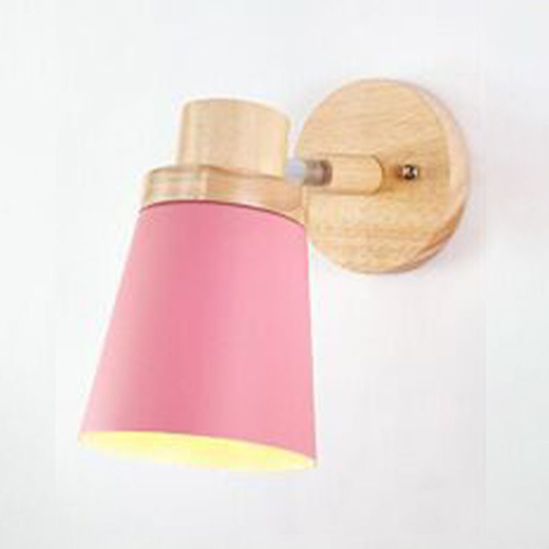 Nordic Style Holzwandlicht farbenfrohe einfache Wandleuchten für Schlafzimmer