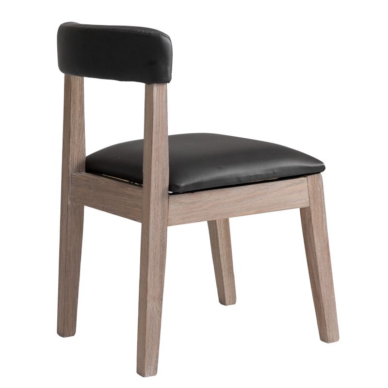 Country Style Solid Wood Dining Room Chair Armless Open Back Dining Side Chair for Home Use