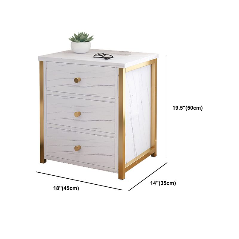 Modern Style Plate Countertop Metal Frame White/wood/walnut/off-white Nightstand