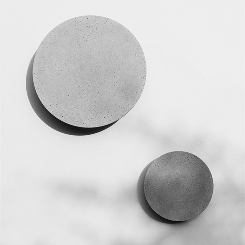 Luz de pared de cemento de estilo moderno aplique de pared redonda en gris para sala de estar