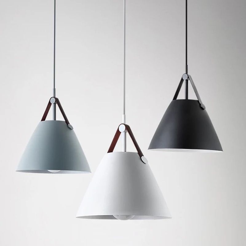 Metal Conical Suspension Pendant Minimalist Style Pendant Ceiling Light for Living Room