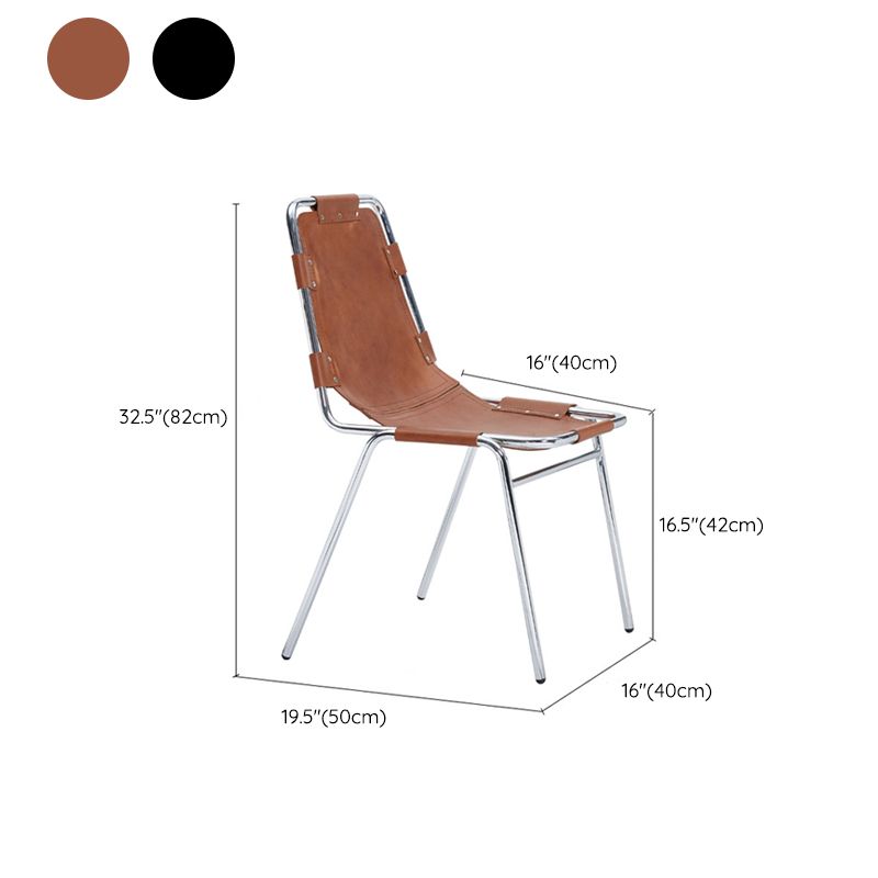 Contemporary Kitchen Dining Chairs Faux Leather Side Chairs with Silver Legs