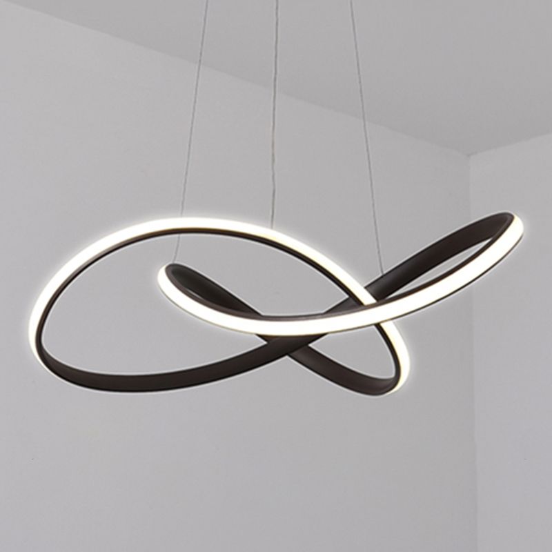 Modern Artistic LED Linear Pendant Light Aluminium Hanging Lamp with Silicone Shade