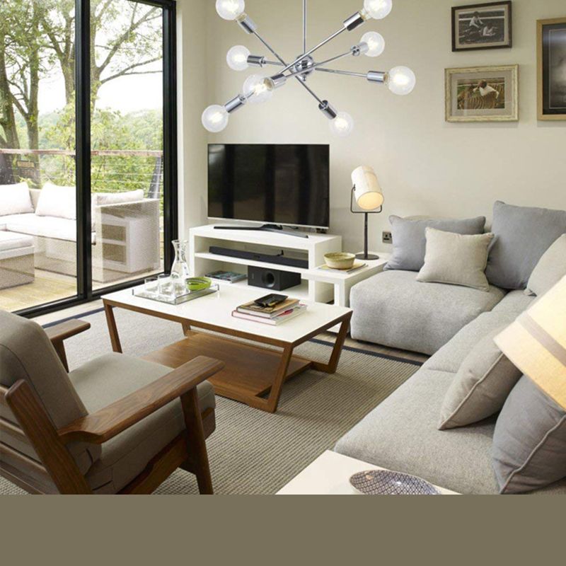 Lámparas de lámparas de hierro antiguo enchufe Starburst Chandelier para comedor