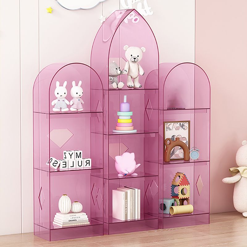 Acrylic Closed Back Bookshelf Standard Glam Bookcase with Shelves