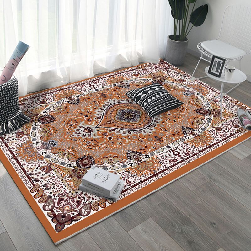 Retro Multicolor Moroccan Rug Polyster Geo Pattern Indoor Rug Anti-Slip Backing Pet Friendly Area Carpet for Bedroom