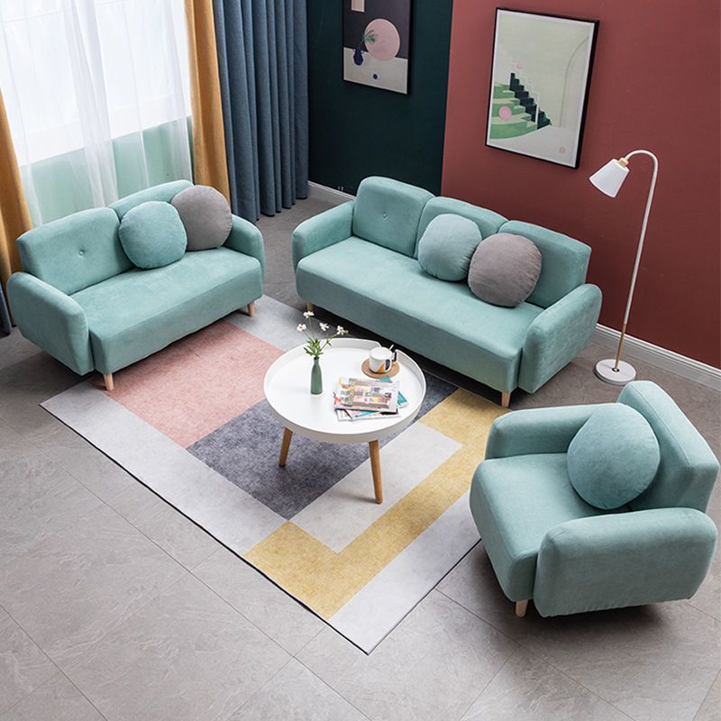 29.92" High Velvet Sofa Recessed Arm Sofa with 3-seater for Apartment