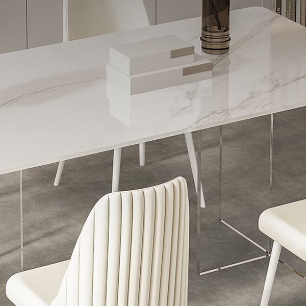 Sintered Stone Top Table Double Pedestal Table for Home Kitchen Dinner