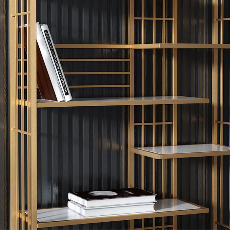 6 open shelves Bookcase Light Luxury Steel Bookshelf for Study Room