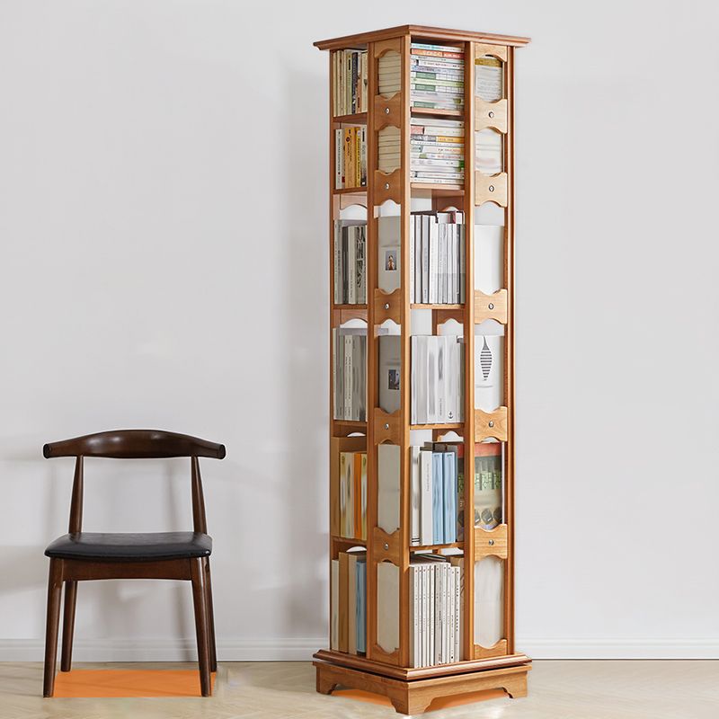 Modern Style Open Back Bookshelf Standard Solid Wood Bookcase with Shelves
