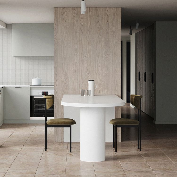 Eigentijdse eettafel dennen vaste houten tafel met dubbele voetstuk voor eetkamer