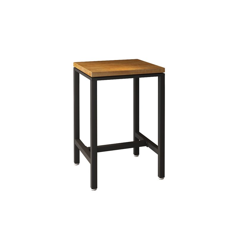 Industrial Indoor Bar Dining Table Square Metal and Wood Bar Table