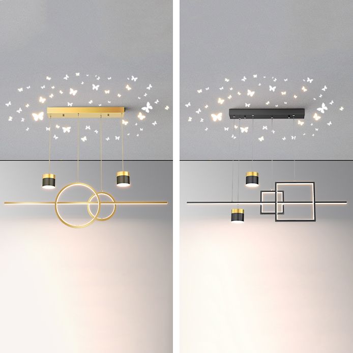 Modern Metal Island Light Geométrica 5 luces LED Island Colgante para comedor