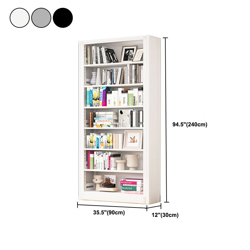 Metal Bookshelf Modern Bookcase with Rectangular Shelves,11.8" Wide
