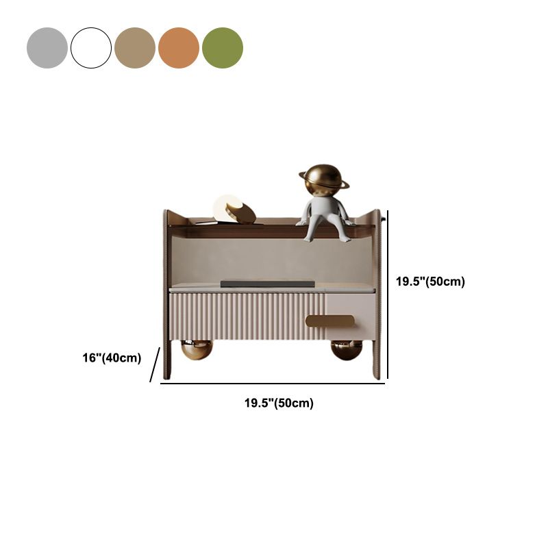 Wood Nightstand Or End Table, 20" Tall Bedside Cabinet with Legs and Drawer