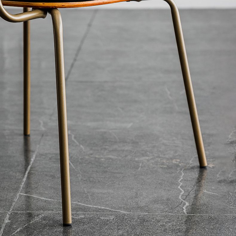 Industrial Open Back Arm Chairs PU Leather Dining Chairs for Home