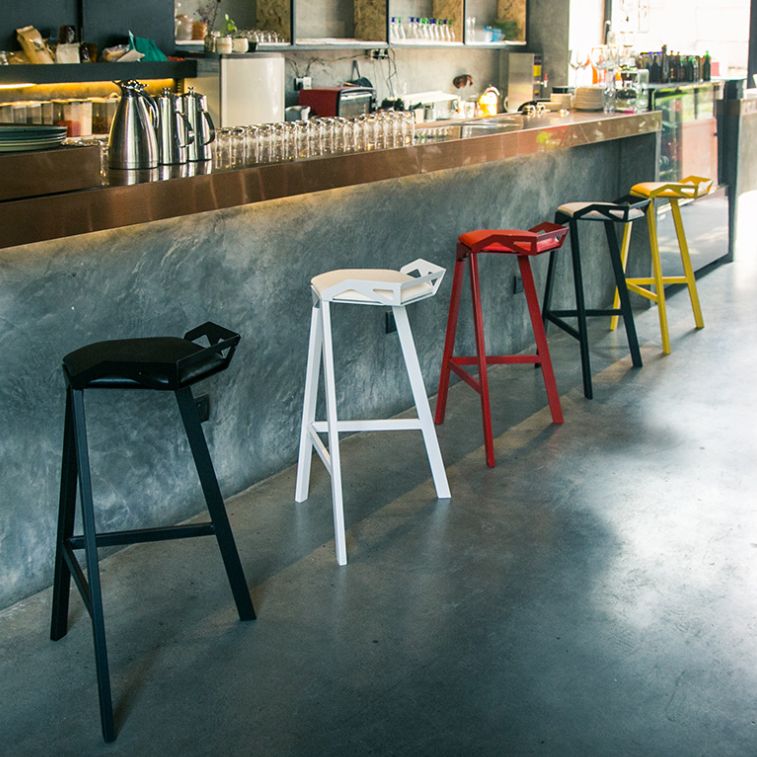 Industrial Style Metal Barstool Low Back Counter Bar Stool for Kitchen