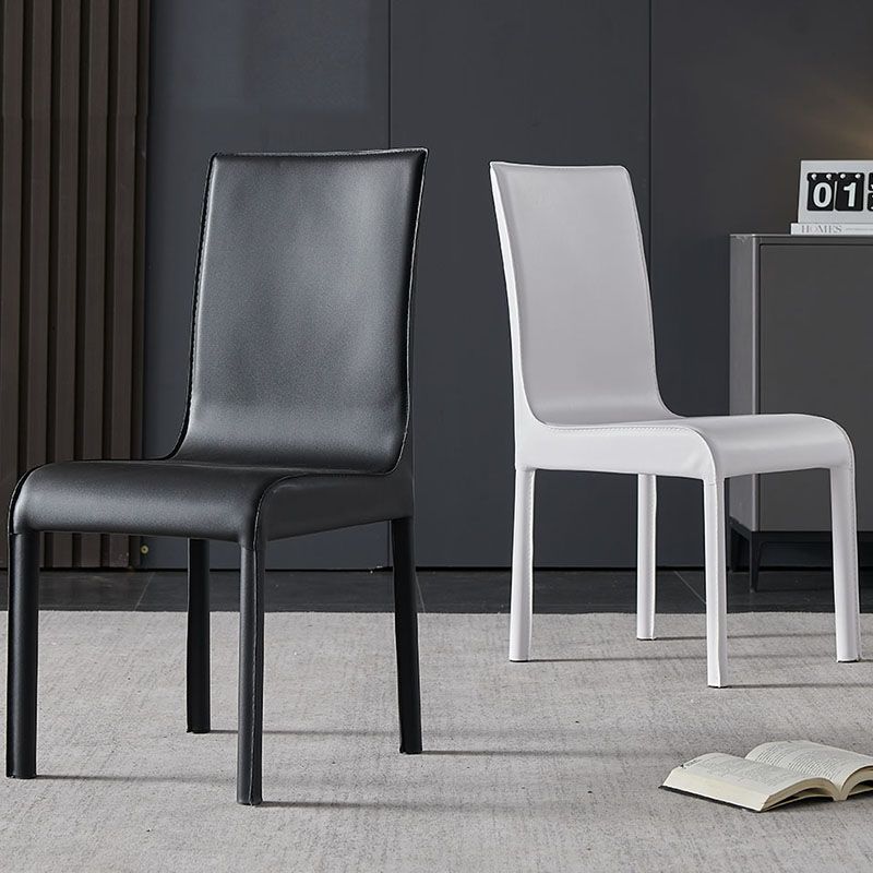 Sillas de comedor de piel sintética contemporáneas Sillas sin brazos laterales tapizadas