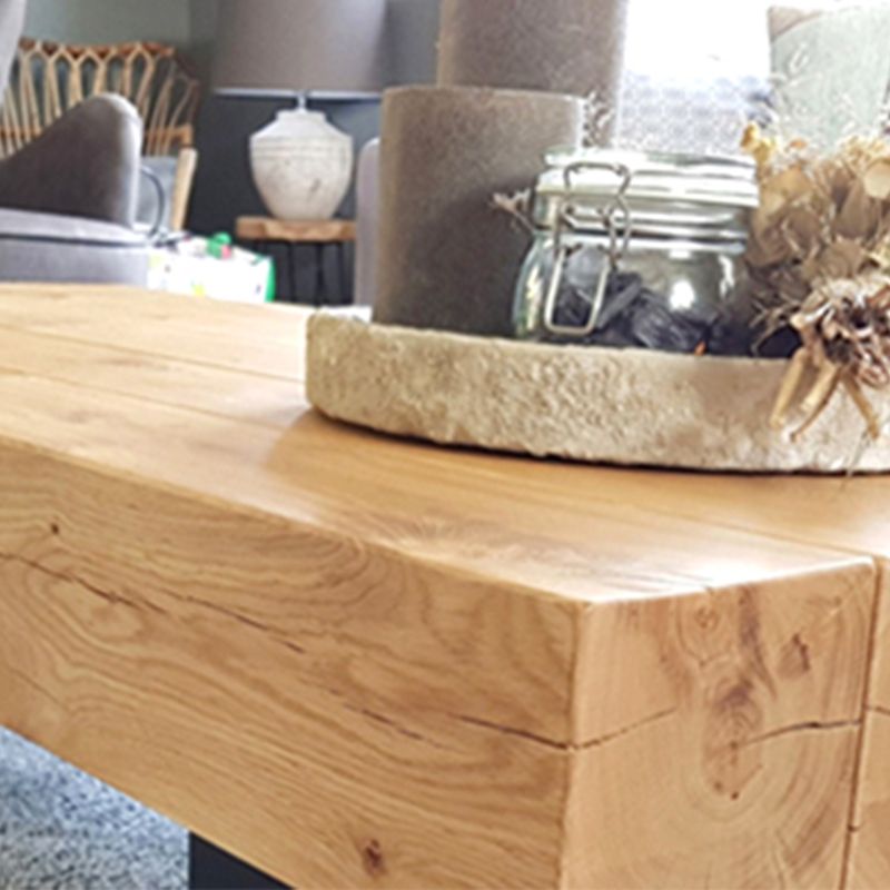 Solid Wood Coffee Table No Distressing Rectangle Single Coffee Table