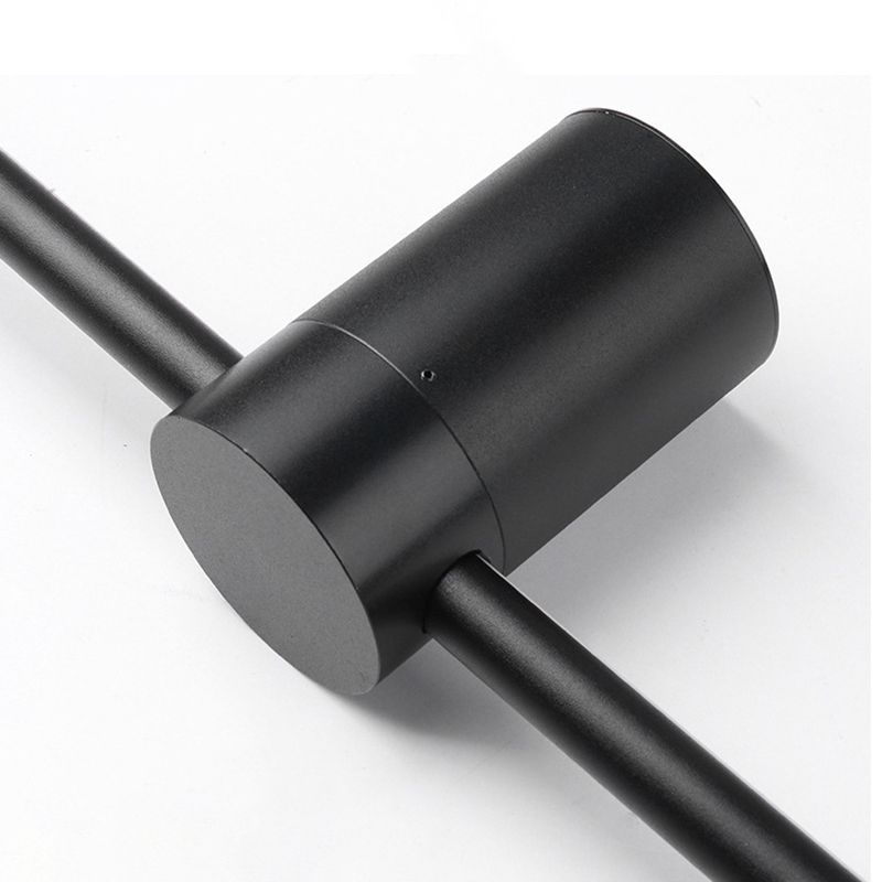 Modern Metal Wall Sconce Linear Shape Vanity Lamp with Acrylic Shade in Black for Bathroom