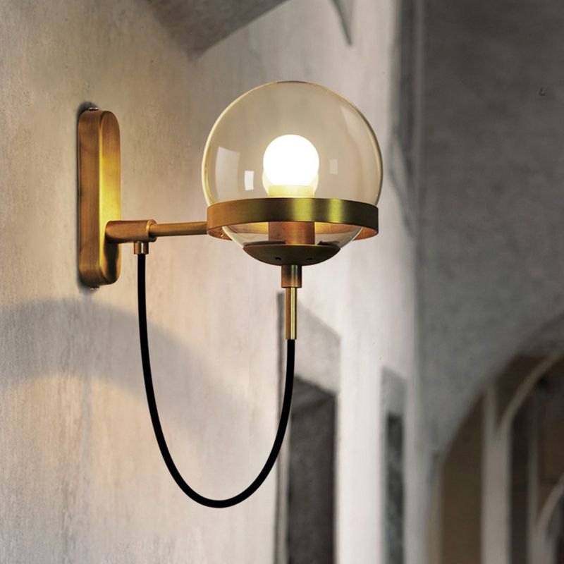 Modern Minimalist Style Globe Wall Lighting Ideas Glass 1 Light Wall Lamps for Living Room