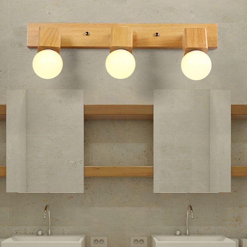 Bar Vanity Lighting Fixtures Modern Minimalist Style Wood Vanity Sconces