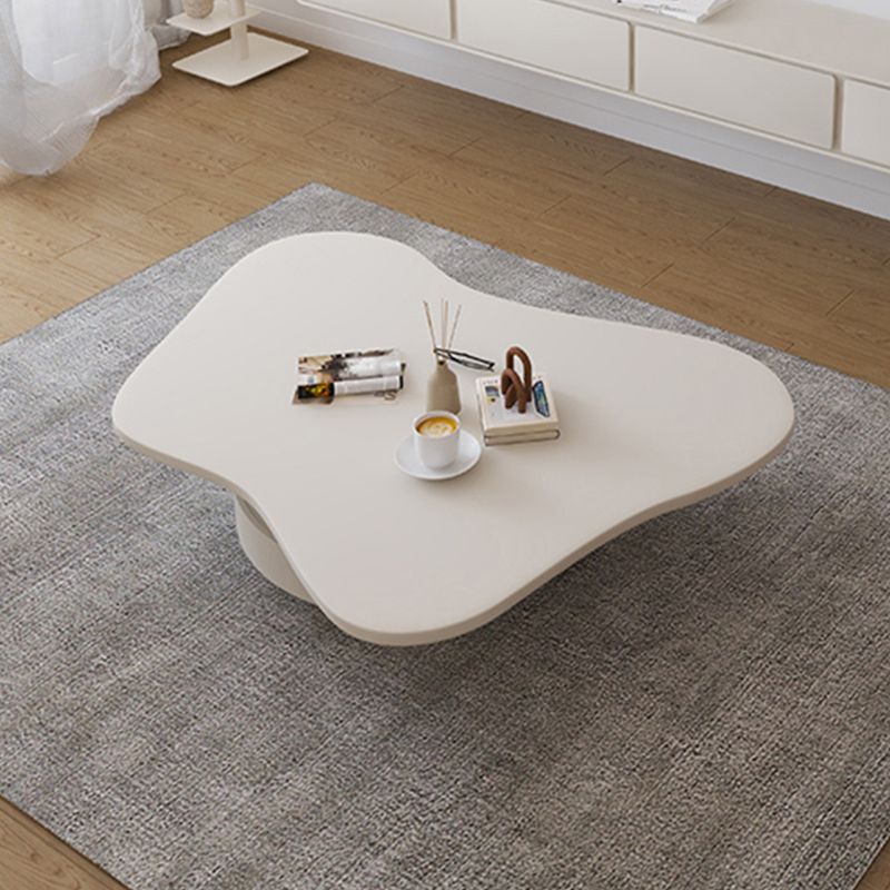 13"H Contemporary Coffee Table White Coffee Cocktail Table with Drawer